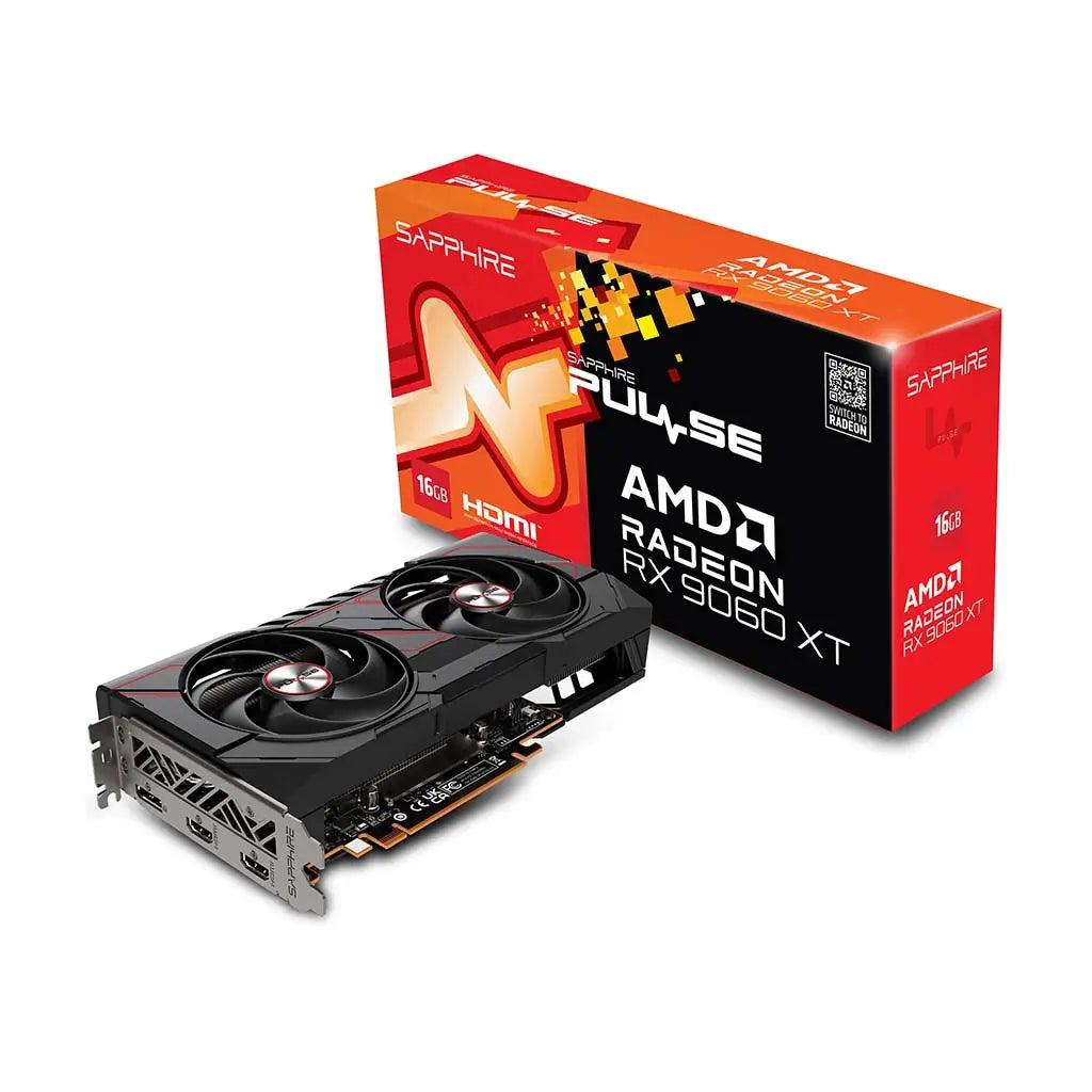 Sapphire PULSE AMD Radeon RX 9060 XT Graphics Card in Dubai, UAE, Abu Dhabi, Sharjah, Gcc gamers, Microless, amd, shapphire Sapphire PULSE AMD Radeon RX 9060 XT Graphics Card in Dubai, UAE, Abu Dhabi, Sharjah, Gcc gamers, Microless, amd, shapphire